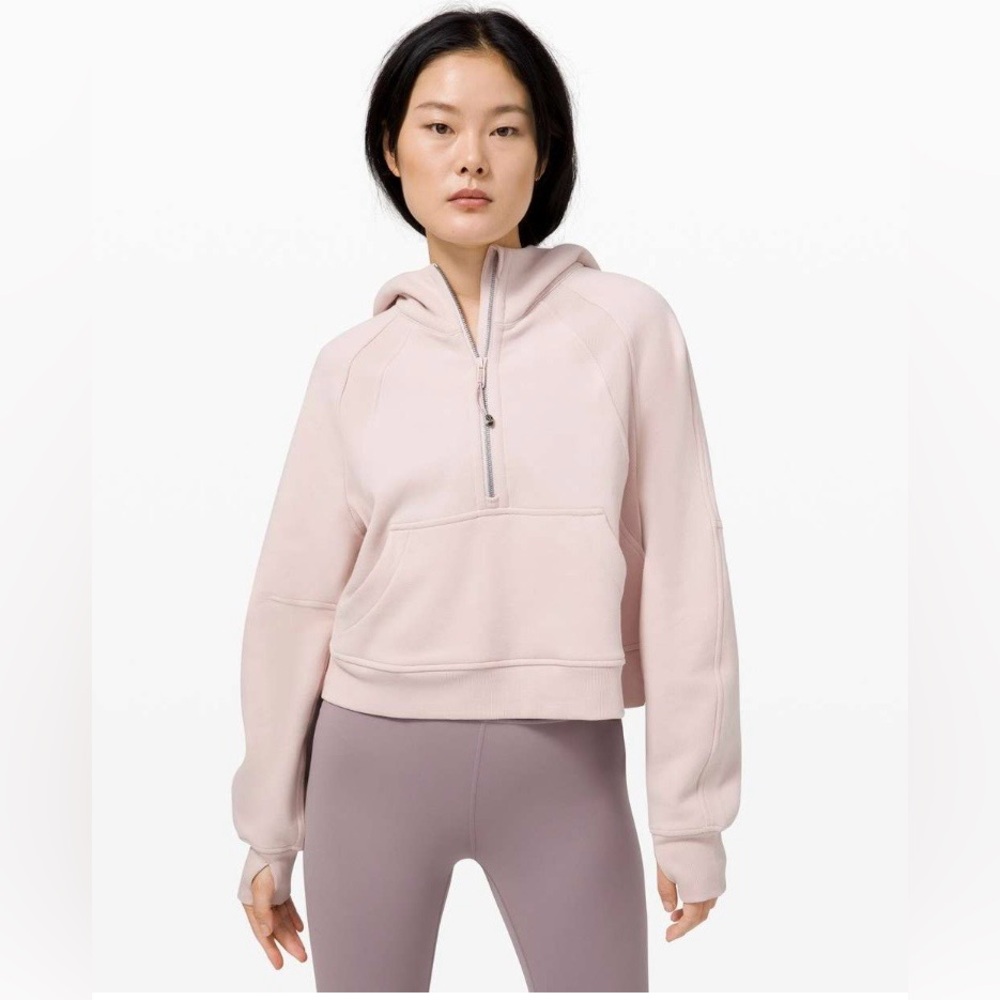 Lululemon Athletica Light Pink Half-Zip Hoodie, Sz XS/S (P2P 20”)